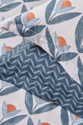 Scion 'Tulip Trellis' Cotton Duvet Cover Set in Navy - Size: Super King - thumbnail 5