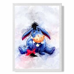 ARTZE Eeyore Watercolour Winnie the Pooh Art Print with White Frame SIZE: A2 in Purple - Size: A4 - thumbnail 2