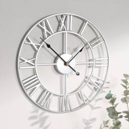 KORVIXA Silver Large Wall Clock Roman - Size: 40 cm x 40 cm - thumbnail 3