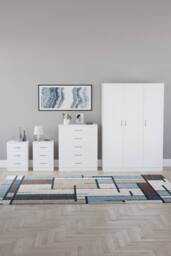 HD Designs 4Pc Bedroom Set 2x3Drawer Bedside, 5Drawer, 3 Dr Wardrobe in White - thumbnail 4