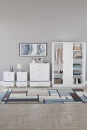 HD Designs 4Pc Bedroom Set 2x3Drawer Bedside, 5Drawer, 3 Dr Wardrobe in White - thumbnail 3