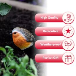 Marco Paul Robin Red breast Resin 2pc Bird Set Garden Ornament in Brown - thumbnail 4