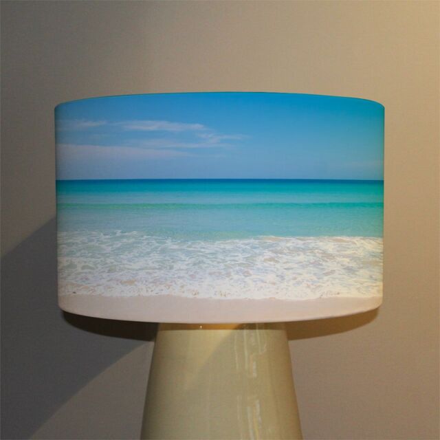 Benjamin Tate Design nature landscape view of beautiful tropical beach & sea in sunny day ceiling lamp shade in Natural