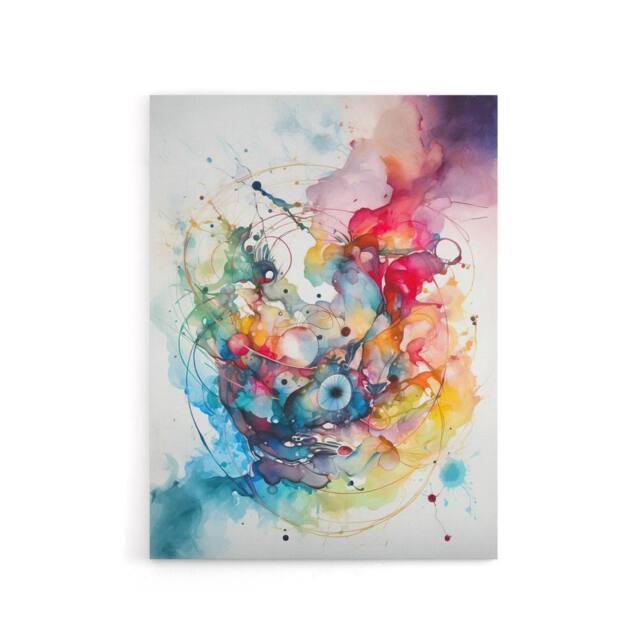"Artery8 Colourful Abstract Watercolour Shapes Canvas Wall Art Print - Size: W18"" x H24""" - image 1