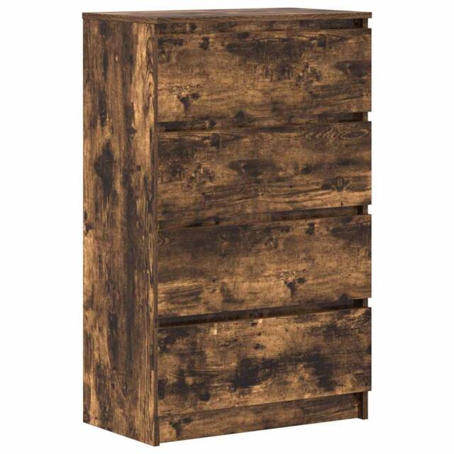 Berkfield Home Sideboard Smoked Oak 60x35x98.5 cm Engineered Wood in Brown - image 1