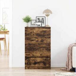 Berkfield Home Sideboard Smoked Oak 60x35x98.5 cm Engineered Wood in Brown - thumbnail 3