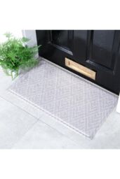 Artsy Mats Grey Geometric Pattern Indoor Outdoor Doormat - Size: 40 cm x 70 cm - thumbnail 1