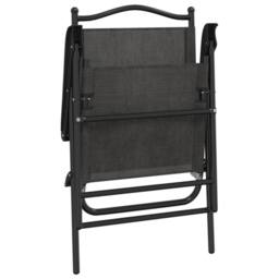 Berkfield Home Beautiful Folding Garden Chairs 4 pcs Melange Grey Steel & Textilene - thumbnail 8
