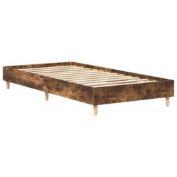 Berkfield Home Durable Bed Frame No Mattress Smoked Oak 75x190 cm Small Single Wood in Brown - thumbnail 4
