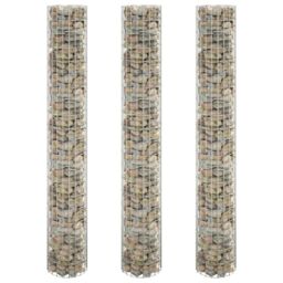 Berkfield Home Circular Gabion Raised Beds 3 pcs Galvanised Steel Ã˜30x200 cm in Silver - Size: 30x200 cm