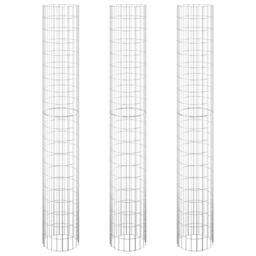 Berkfield Home Circular Gabion Raised Beds 3 pcs Galvanised Steel Ã˜30x200 cm in Silver - Size: 30x200 cm - thumbnail 2