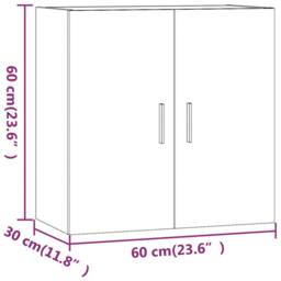 Berkfield Home Wall Cabinet Concrete Grey 60x30x60 cm Engineered Wood - Size: 60 x 30 x 60 cm - thumbnail 9