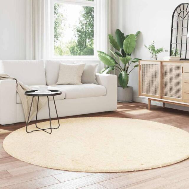 Berkfield Home Shaggy Rug High Pile NAVARRA Cream 200x200 cm Polyester - Size: Medium - image 1