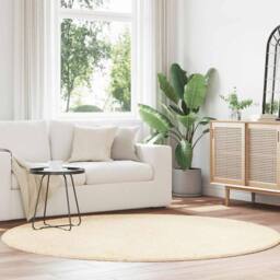 Berkfield Home Shaggy Rug High Pile NAVARRA Cream 200x200 cm Polyester - Size: Medium - thumbnail 2