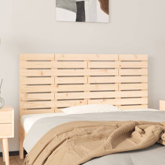Berkfield Home Wall Headboard 146x3x63 cm Solid Wood Pine in Brown - Size: 146 x 3 x 63 cm - image 1