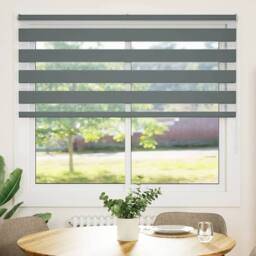 Berkfield Home Elegant Zebra Blind Dark Grey 155x150 cm Fabric Width 150.9 cm Po - thumbnail 3