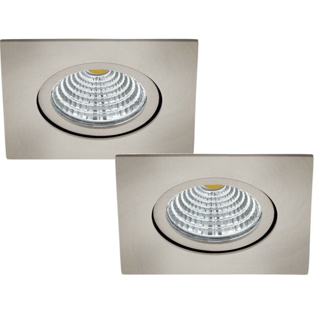 Loops 2 PACK Wall / Ceiling Flush Square Downlight Satin Nickel Spotlight 6W LED in Metallics - image 1