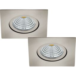 Loops 2 PACK Wall / Ceiling Flush Square Downlight Satin Nickel Spotlight 6W LED in Metallics - thumbnail 1
