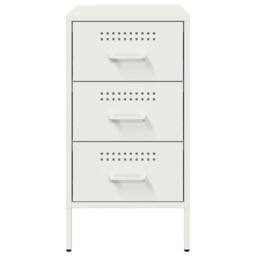 Berkfield Home Bedside Cabinet White 36x39x68 cm Steel - Size: 36 x 39 x 68 cm - thumbnail 6
