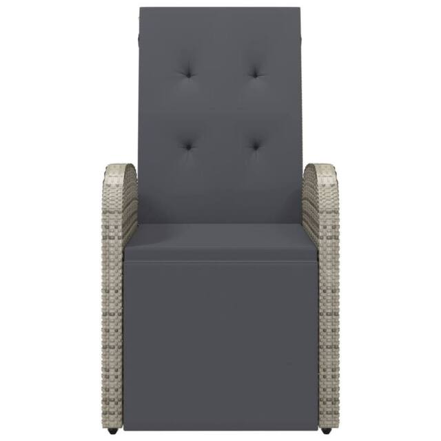 Berkfield Home Reclining Garden Chair with Cushions Grey Poly Rattan - image 1
