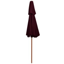Berkfield Home Double Decker Parasol with Wooden Pole Bordeaux Red 270 cm - thumbnail 4