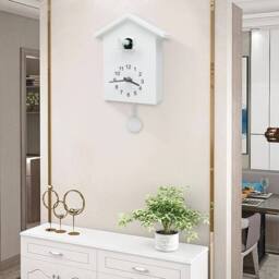 Havendro Modern Cuckoo Clock Bird Wall Clock House Quartz Decor White - thumbnail 5