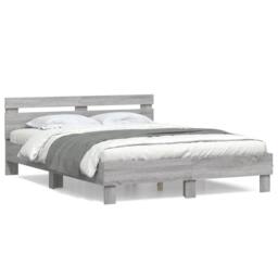 Berkfield Home Bed Frame without Mattress Grey Sonoma 150x200 cm King Size - thumbnail 1