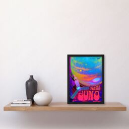 Artery8 NASA Juno Mission to Jupiter Psychedelic Artwork Framed Wall Art Print A4 in Black - thumbnail 2