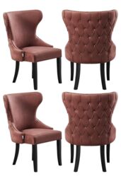 Set of 4 'Mayfair Velvet Dining Chairs' Upholstered Dining Room Chairs - thumbnail 1