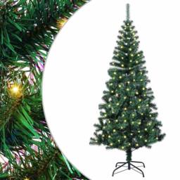 Berkfield Home Elegant Artificial Pre-lit Christmas Tree Green 150 cm PVC & Metal - thumbnail 3