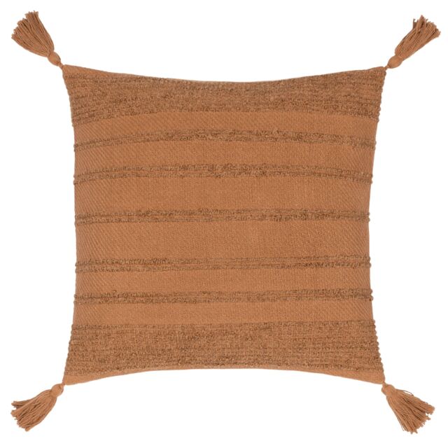 Yard Larch Woven Tasselled Cushion in Orange - Size: 45 cm x 45 cm - image 1