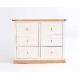 Cabinet Bits Trevi 6 Drawer Chest of Drawers Wood Knob in Off-White - thumbnail 1