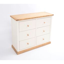 Cabinet Bits Trevi 6 Drawer Chest of Drawers Wood Knob in Off-White - thumbnail 3