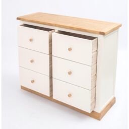Cabinet Bits Trevi 6 Drawer Chest of Drawers Wood Knob in Off-White - thumbnail 4