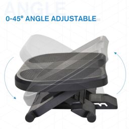 HOMCOM Adjustable Under-Desk Footrest Height Angle Tilt Anti-Slip, Black - thumbnail 5