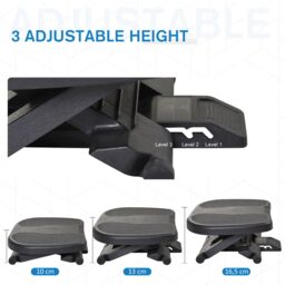 HOMCOM Adjustable Under-Desk Footrest Height Angle Tilt Anti-Slip, Black - thumbnail 4