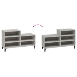 Berkfield Home Shoe Cabinet Concrete Grey 102x36x60 cm Engineered Wood - Size: 102 x 36 x 60 cm - thumbnail 5