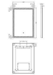 Balterley Rectangular LED Touch Sensor Mirror with Demister 700x500mm - Chrome in Silver - thumbnail 5
