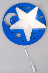 BHS Lighting Glow Star Wall Light in Blue
