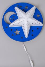 BHS Lighting Glow Star Wall Light in Blue - thumbnail 2