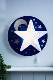 BHS Lighting Glow Star Wall Light in Blue - thumbnail 4