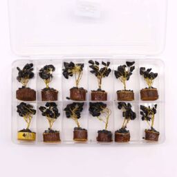 KDMD Mini Gemstone Tree On Wood Base - Black Agate (15 stones) - thumbnail 3