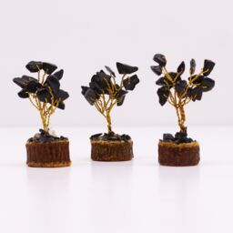 KDMD Mini Gemstone Tree On Wood Base - Black Agate (15 stones) - thumbnail 4