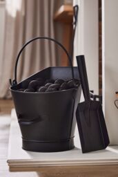 Dibor Contemporary Black Fireside Companion Set with Coal Bucket - thumbnail 3