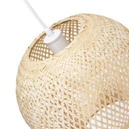 Happy Homewares Modern Spherical Cage Design Bamboo Strapping Pendant Lamp Shade in Brown - thumbnail 4