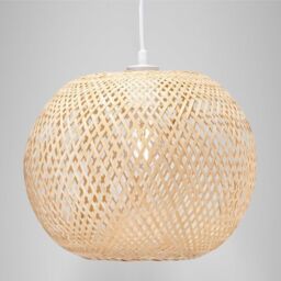 Happy Homewares Modern Spherical Cage Design Bamboo Strapping Pendant Lamp Shade in Brown - thumbnail 6