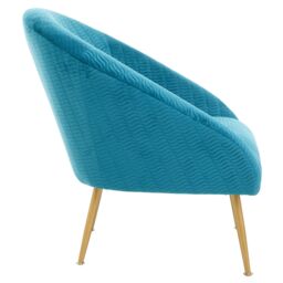 Orsina Luxury Velvet Occasional Chair, Comfortably Fashionable Gold Accented Chair in Blue - thumbnail 3