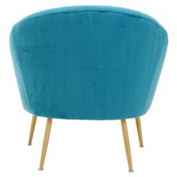 Orsina Luxury Velvet Occasional Chair, Comfortably Fashionable Gold Accented Chair in Blue - thumbnail 4