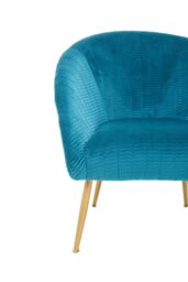 Orsina Luxury Velvet Occasional Chair, Comfortably Fashionable Gold Accented Chair in Blue - thumbnail 5