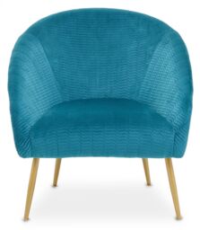 Orsina Luxury Velvet Occasional Chair, Comfortably Fashionable Gold Accented Chair in Blue - thumbnail 6